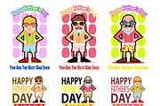 Digital Printable Happy Father's Day, a Seasonal Illustration by Cozy Cat Design (Thumbnail 3 of 3)