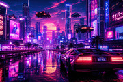 City scene at sunset with vehicles, a Photo by Beautiful things (Thumbnail 2 of 2)