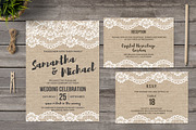 Burlap and Lace Wedding Invitations, an Invitation Template by Blush Roses Print (Thumbnail 1 of 4)
