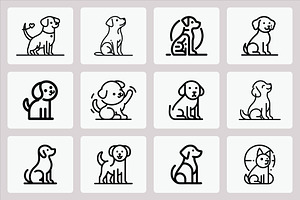 Dog Logo Bundle Illustrations, an Animal Illustration by Vectorium Studio