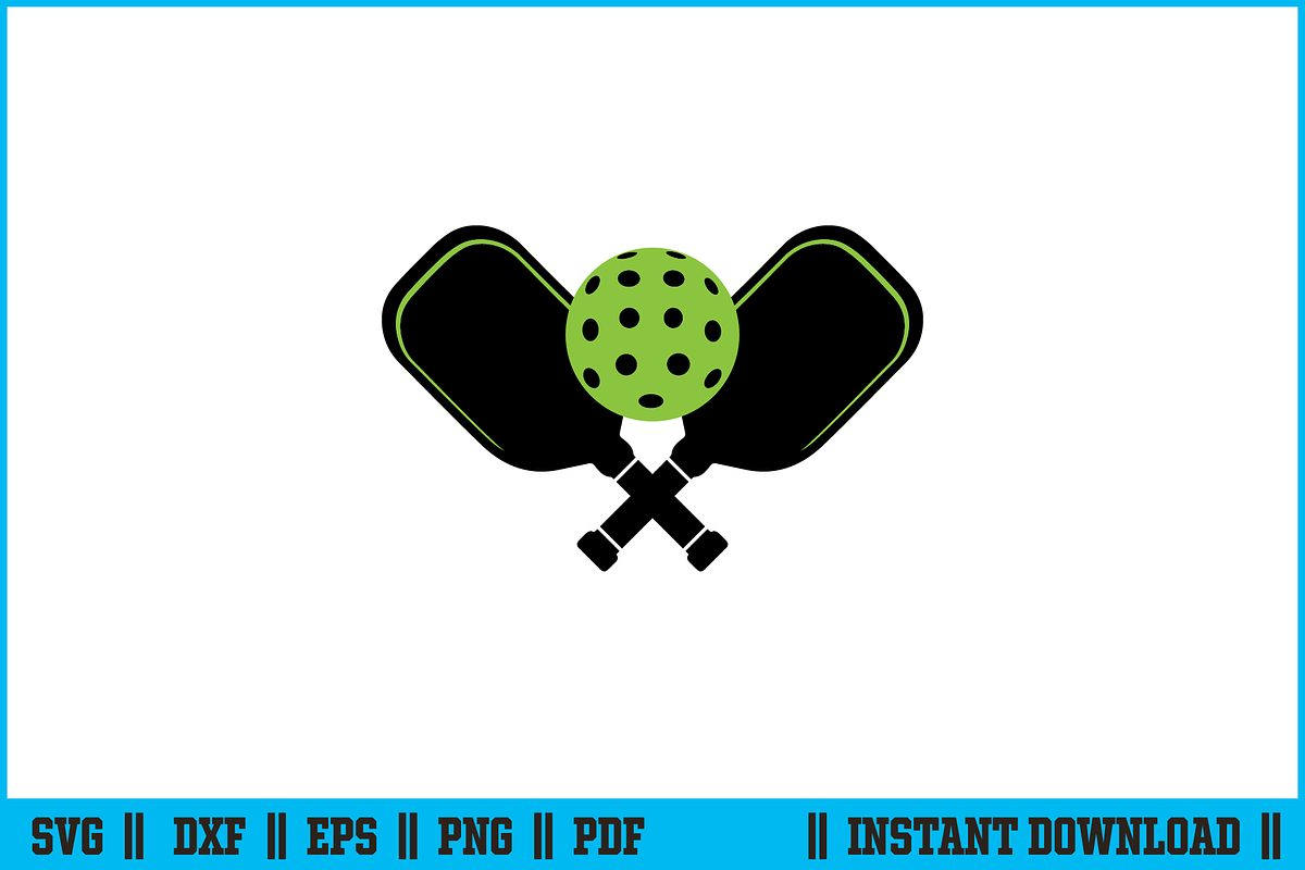 Pickleball Bat and Ball Logo Design, a Sport Illustration by Handy Arts Studio