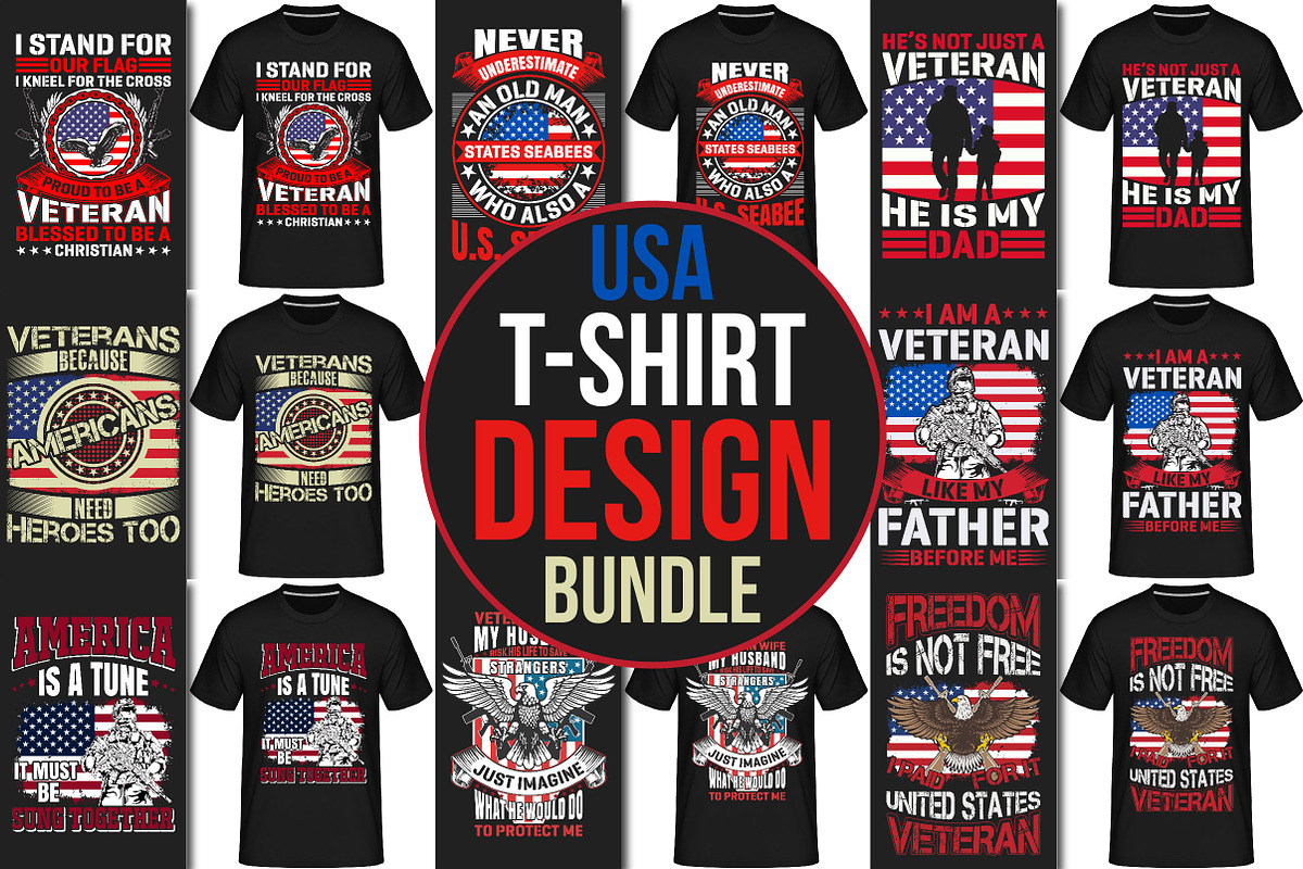 Amazing USA T - shirt Design Bundle, a Work Illustration by Craft Nest (Photo 1 of 7)