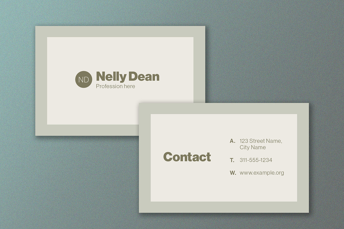 Business Card with Bold Text & Green, a Business Card Template by wavebreak