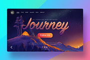 illustration of journey in night sky, an Illustration by Artmeesri (Thumbnail 1 of 3)