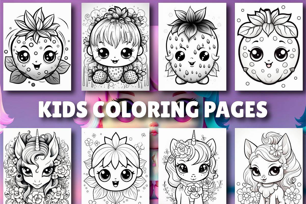 Cute Kawaii Coloring Pages for Kids, an Animal Illustration by Design Zone