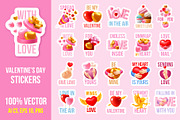 Valentine's Day Stickers Set, a Decorative Illustration by Vector beauty (Thumbnail 1 of 6)