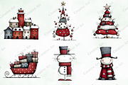 Whimsical Quirky Christmas Clipart, an Illustration by Creative Art (Thumbnail 2 of 13)