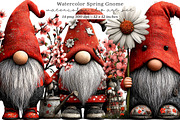 Watercolor spring gnomes clipart, an Illustration by SinaCreation (Thumbnail 1 of 8)