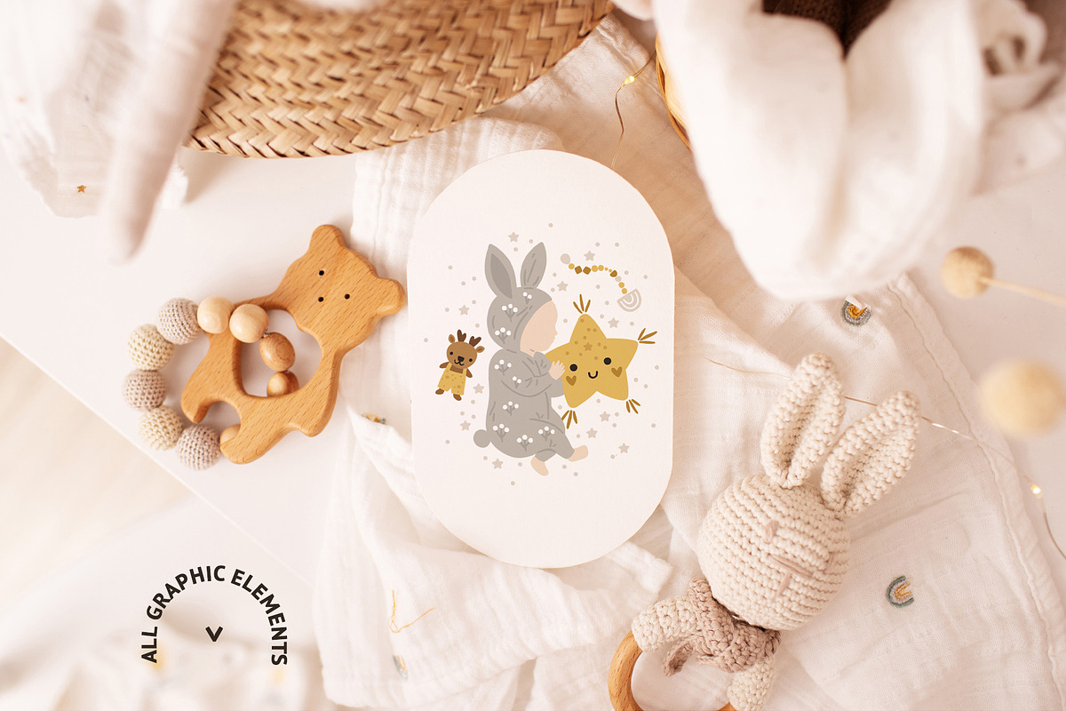 Newborn baby Illustrations & Pattern, an Animal Illustration by tatiletters (Photo 12 of 14)
