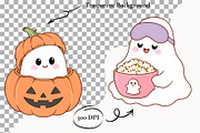 Halloween Ghost Clipart Spooky Boo, a Seasonal Illustration by SugarCloudStudioArt (Thumbnail 2 of 6)