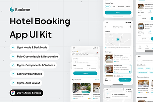 Bookme - Hotel Booking App UI Kit