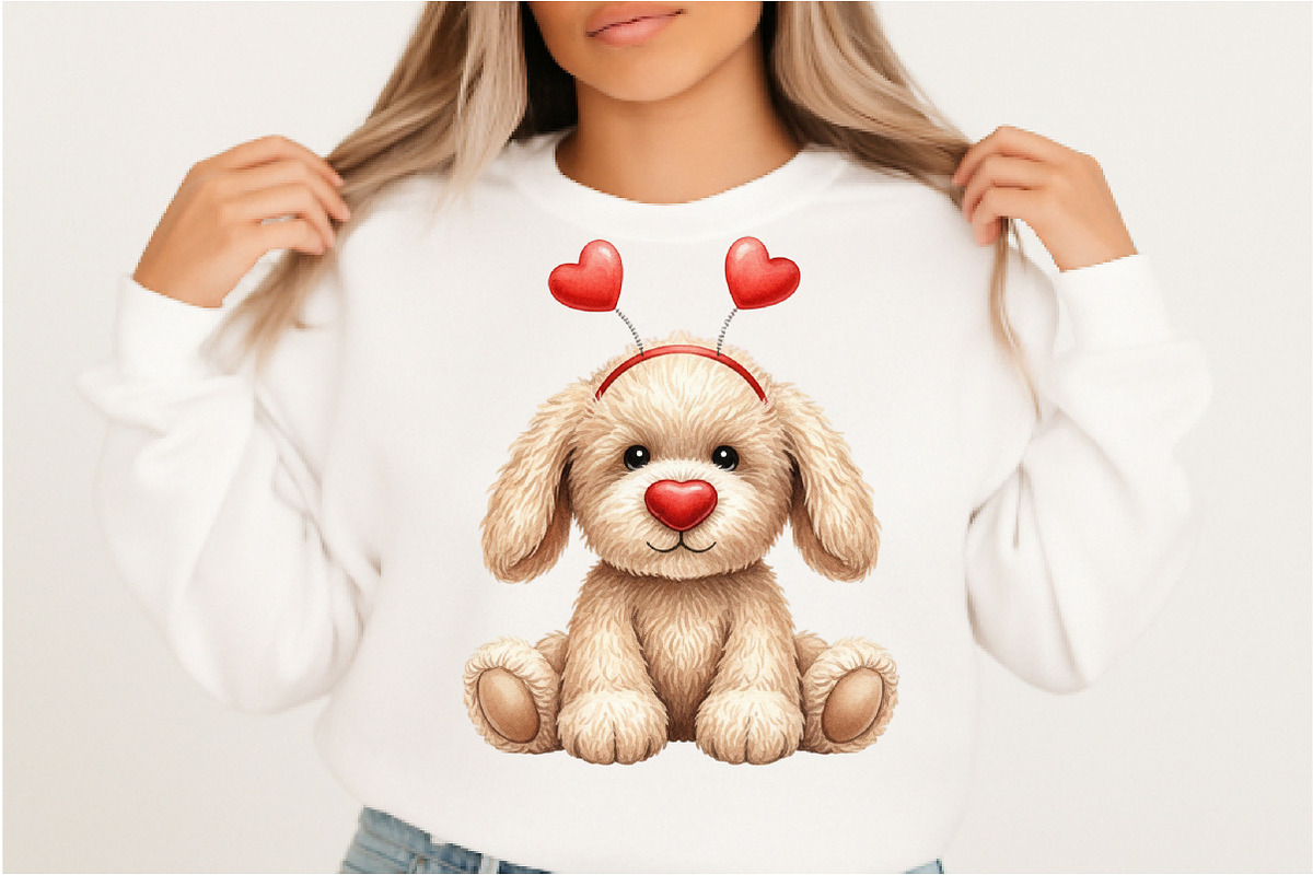 Whimsical Valentine Dog PNG, an Illustration by DreamArtGraphic (Photo 3 of 4)