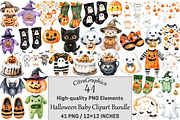 Halloween Baby Clipart Bundle, a Seasonal Illustration by CitraGraphics (Thumbnail 1 of 8)