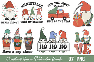 Christmas Gnome Sublimation Bundle, a Seasonal Illustration by Libby Wishes