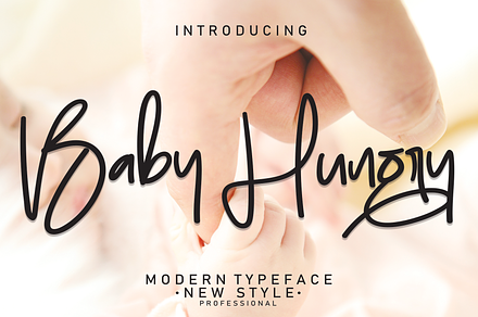 Baby Hungry | Script Font, a Script Font by Scratchones