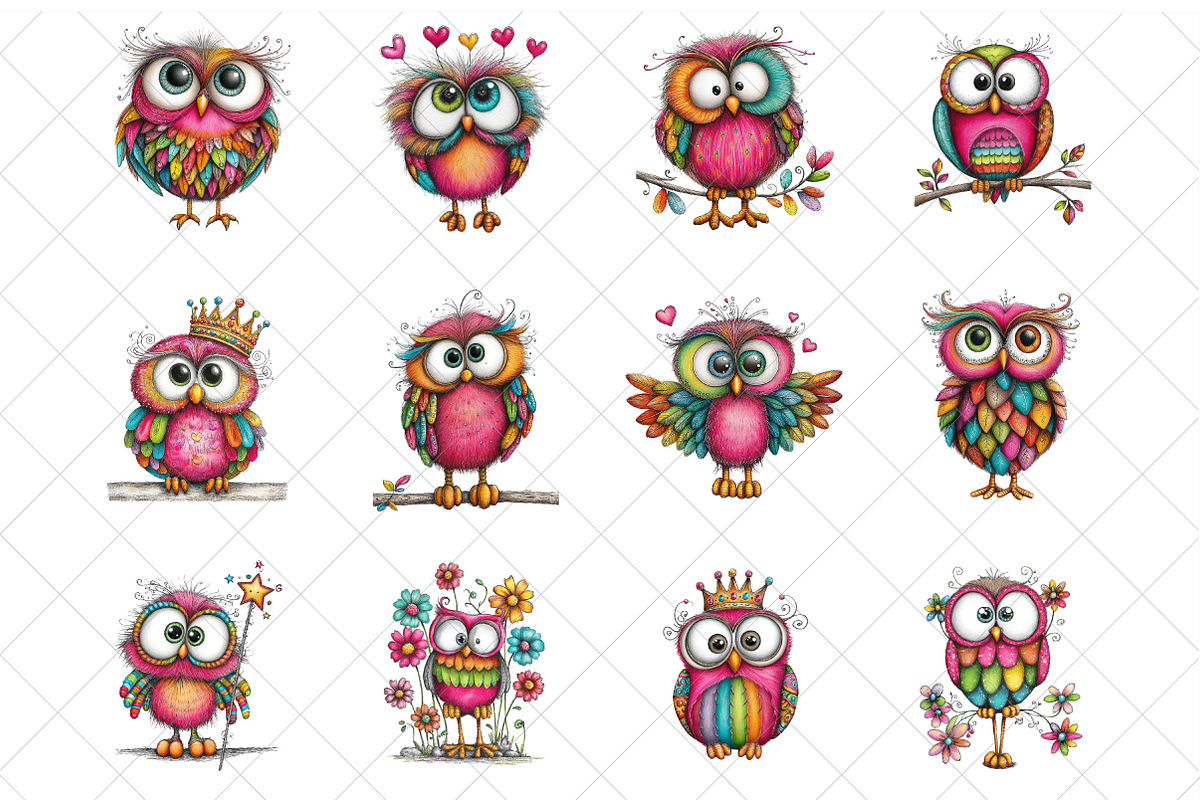 Whimsical Baby Snowy Owl Clipart, an Illustration by SinaCreation (Photo 2 of 7)