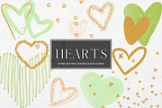 Green Watercolour Gold Glitter Heart, an Illustration by Pixafied (Thumbnail 1 of 4)