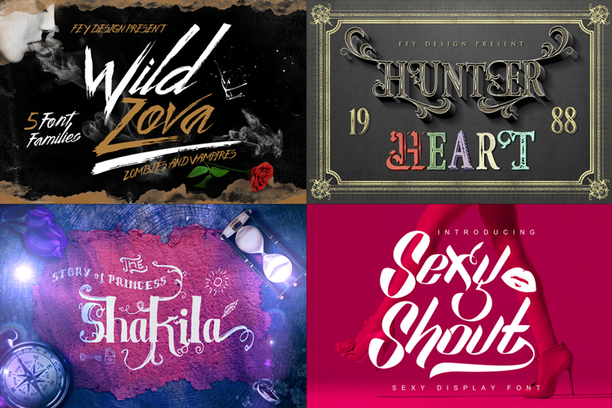 12 Display Font Bundles, a Handwritten Font by FHFont (Photo 3 of 4)