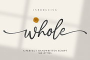 Whole - A Perfect Handwritten Script, a Script Font by MJB Letters (Thumbnail 1 of 11)