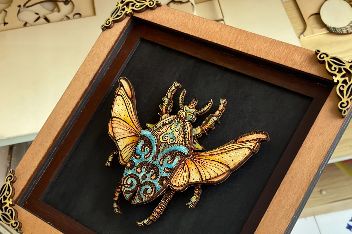 DIY Beetle Wall Art Insect Laser Cut, an Illustration by Bubert Art (Photo 5 of 9)