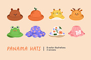 Kids summer panamas, beach hats set, an Object Illustration by Good Studio (Thumbnail 1 of 6)