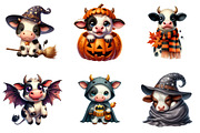 Adorable Cow Halloween PNG, an Illustration by SinaCreation (Thumbnail 5 of 7)
