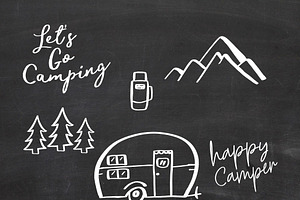 Camping Clip Art - Outdoors Doodles