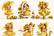 Cute Little Girl Gnome and Sunflower, a Person Illustration by Design Scotch (Thumbnail 2 of 8)