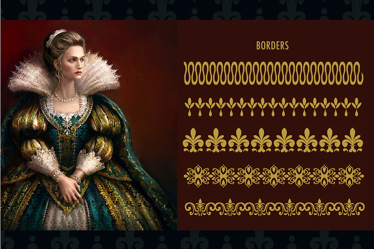 Baroque Ornaments Brush Set, a Brush Add-On by Zsolt Kosa Art
