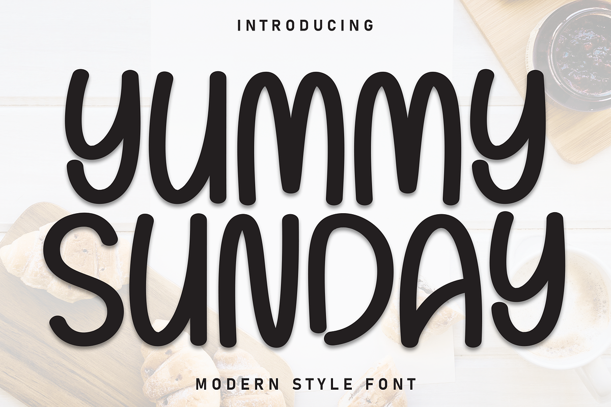 Yummy Sunday | Script Font, a Script Font by Scratchones (Photo 1 of 8)