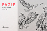 Eagle outline, an Object Illustration by Aksol (Thumbnail 1 of 2)