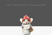 Christmas Mouse Clipart Set, a Decorative Illustration by Pati Paints (Thumbnail 3 of 11)
