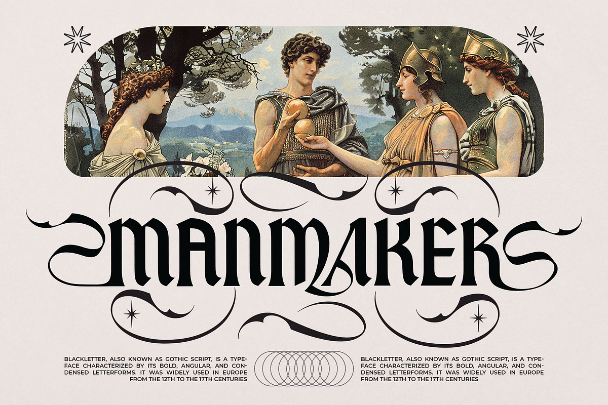 Dreamhour Typeface, a Blackletter Font by alit design (Photo 6 of 20)