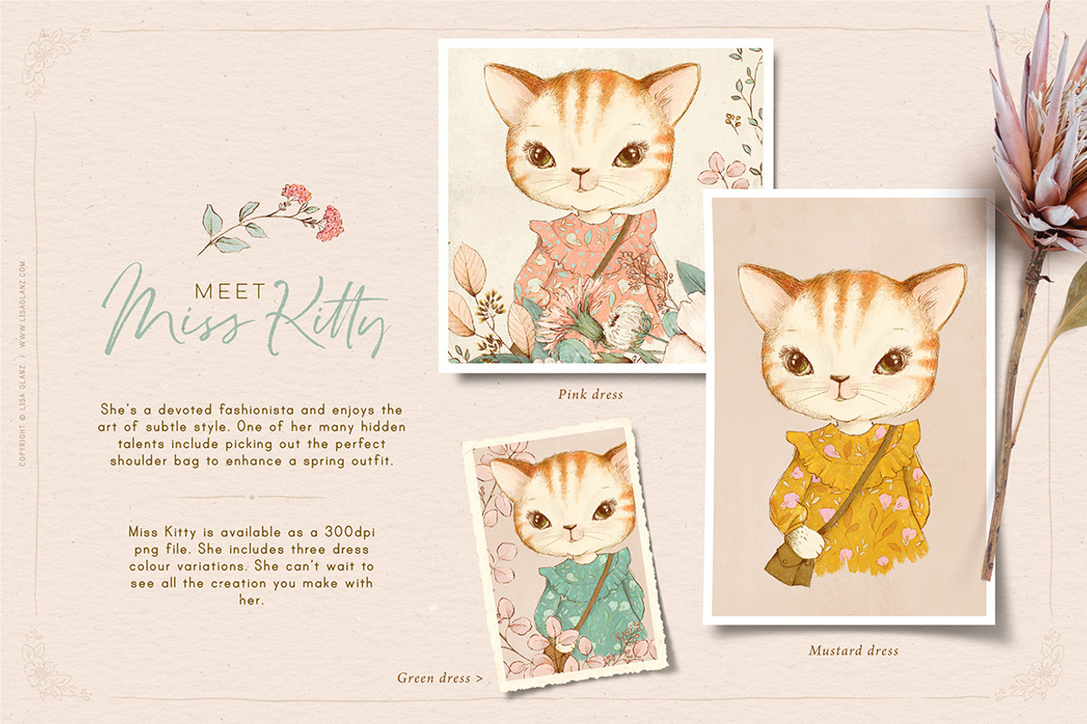 Animal Portraits & flowers, an Animal Illustration by Lisa Glanz (Photo 5 of 12)