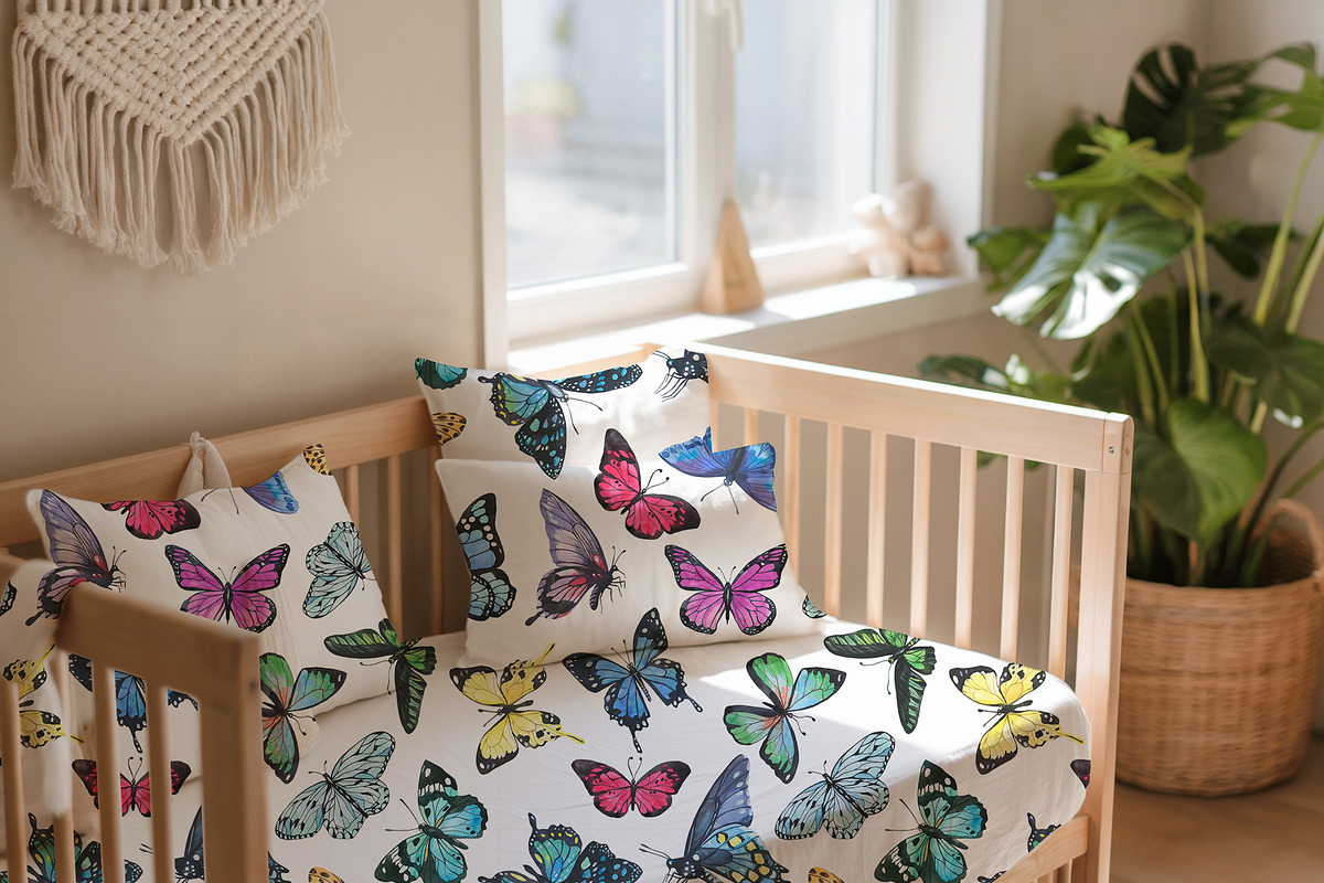 Watercolor Butterfly Seamless Paper, a Pattern Graphic by PatternPalette (Photo 6 of 11)