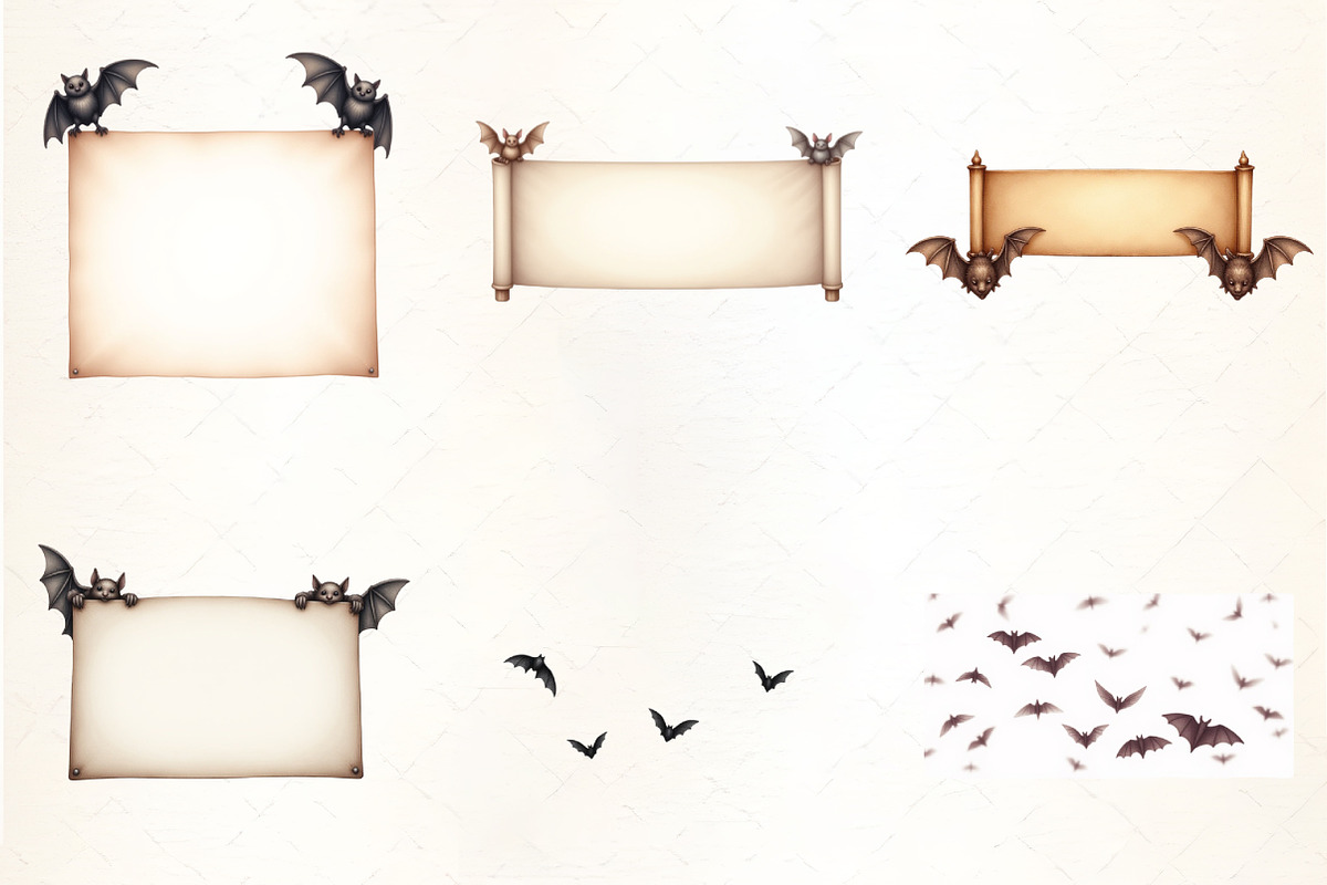 Banner with Bats Clipart, an Illustration by CrexoraLab (Photo 3 of 5)