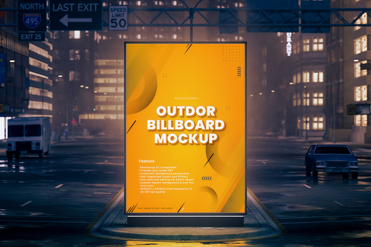 Outdoor Billboard Mockup, an Advertising Mockup by Artnivora.Std (Photo 2 of 4)