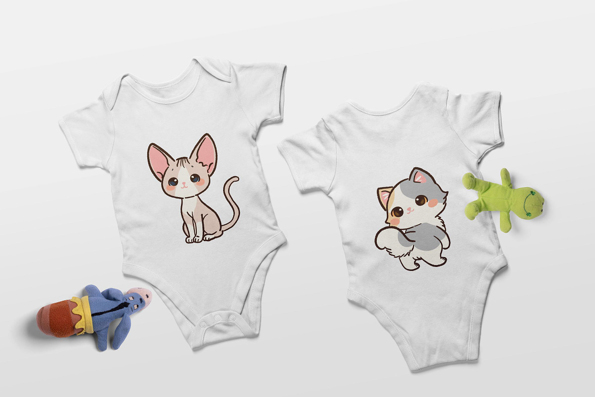 Kawaii Cats Clipart Cute Cat Element, an Animal Illustration by Blumensdiary (Photo 4 of 7)