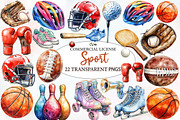 Watercolor Sport Clipart, an Illustration by Designworld (Thumbnail 1 of 6)