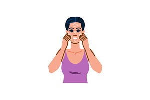 Woman applying cosmetic cream on, a Person Illustration by pikepicture