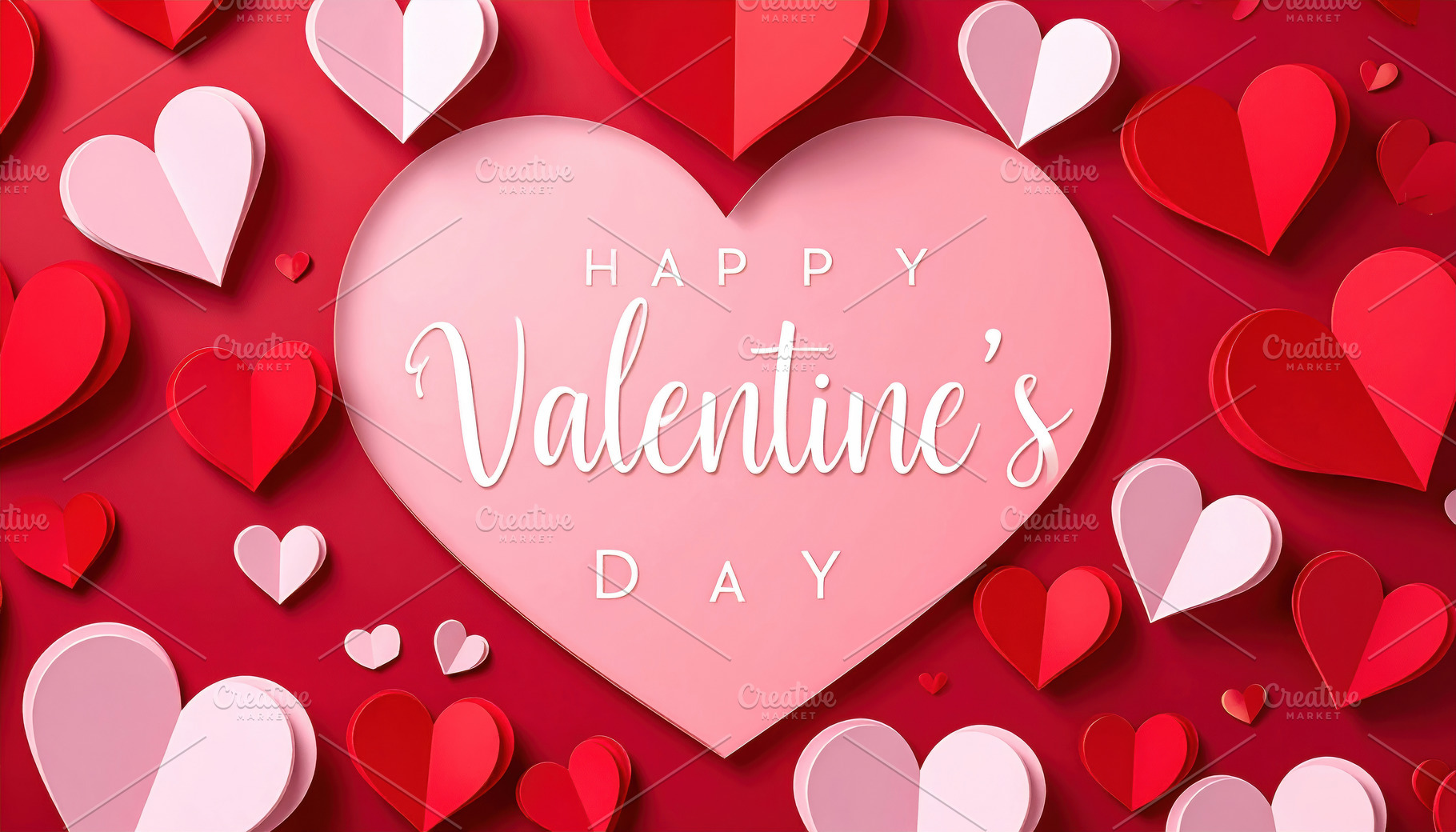 Happy Valentine’s Day Heart Background, a Holiday Photo by Davizro's Market