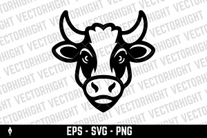 Cow head illustration isolated, an Animal Illustration by Vectorhight