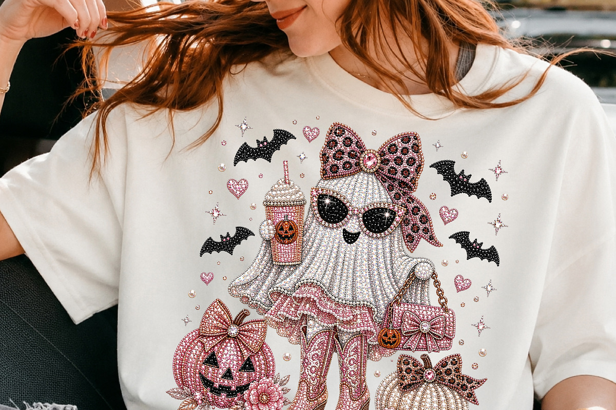 Cute Rhinestone Ghost PNG, a Seasonal Illustration by DreamCafeArt (Photo 3 of 6)