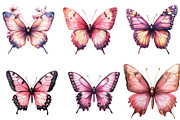 Pink Butterfly Clipart, an Illustration by DreamArtGraphic (Thumbnail 3 of 5)