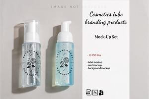 Cosmetic Pump Bottle Mockup Set