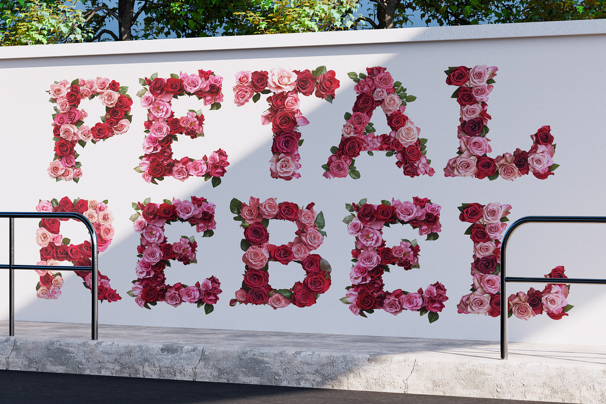 Roses 3D Font, a Font by Loudoun Design Co.