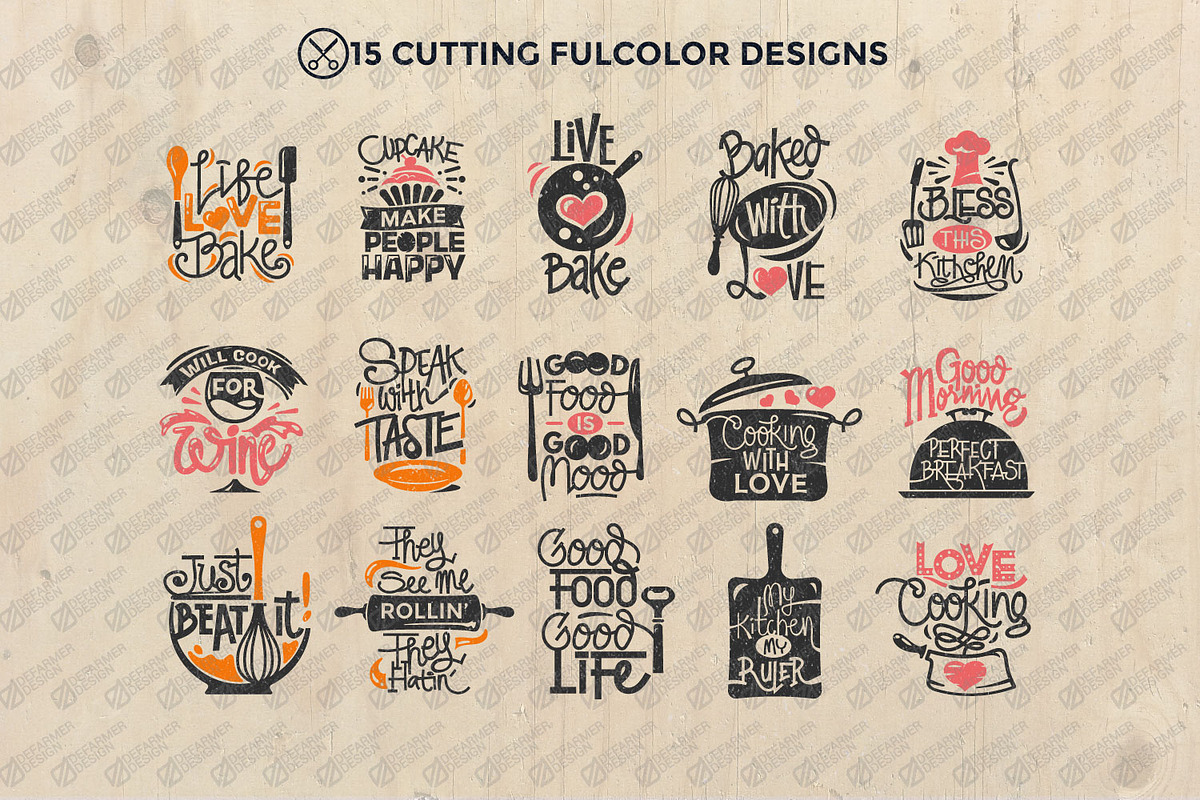 Kitchen and Food Quotes Cutting SVG, a Food Illustration by defarmerdesign (Photo 4 of 5)
