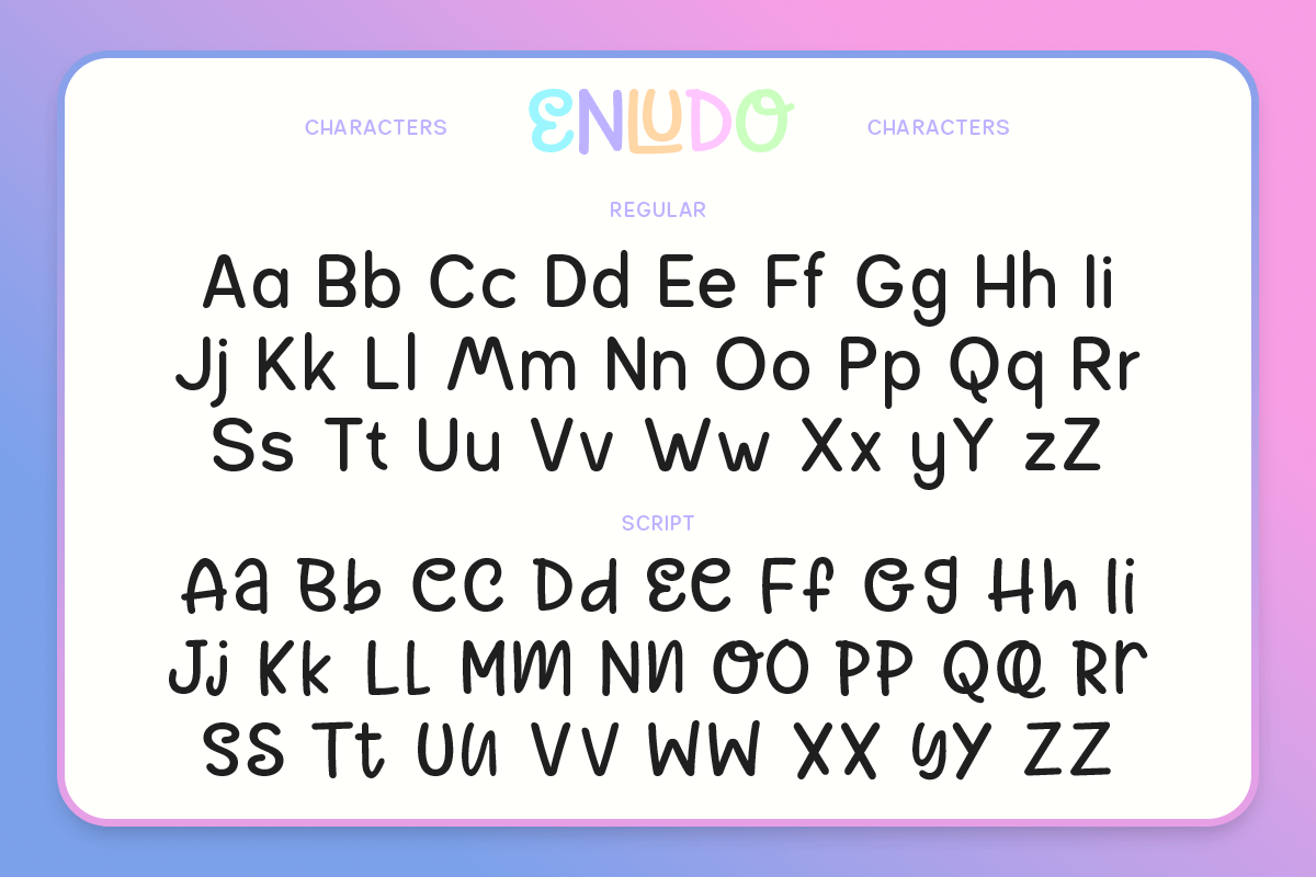 Enludo – Playful Sans & Script Font, a Sans Serif Font by roomspace creative lab (Photo 3 of 11)