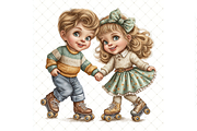 Roller Skating Couple Clipart JPG, a Person Illustration by Memories By Lea (Thumbnail 2 of 18)