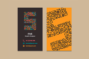 Number 5 Logo Business Card